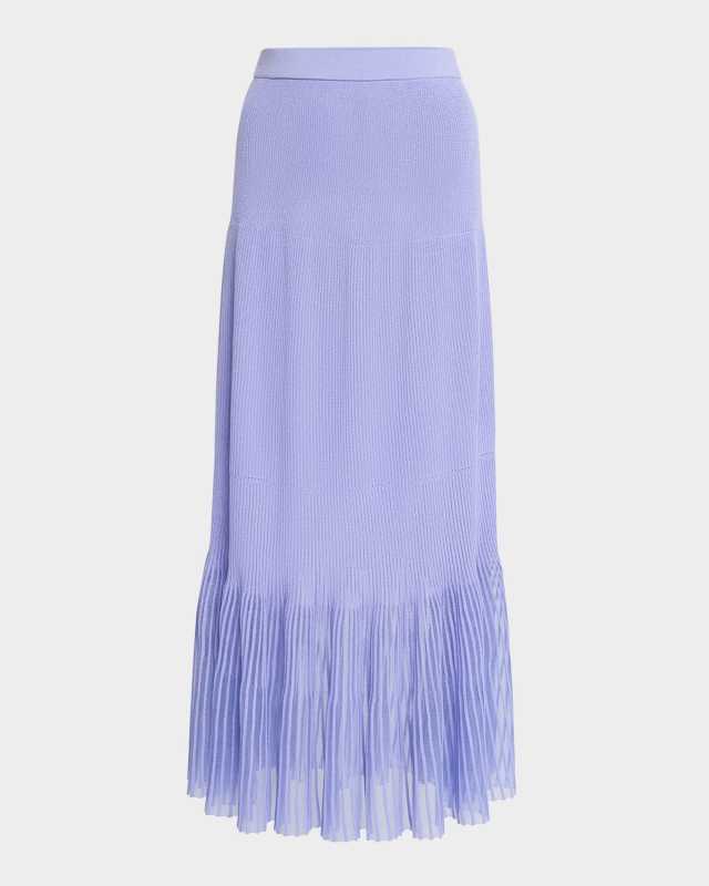 Heritage-Fit Pleated Knit Maxi Skirt